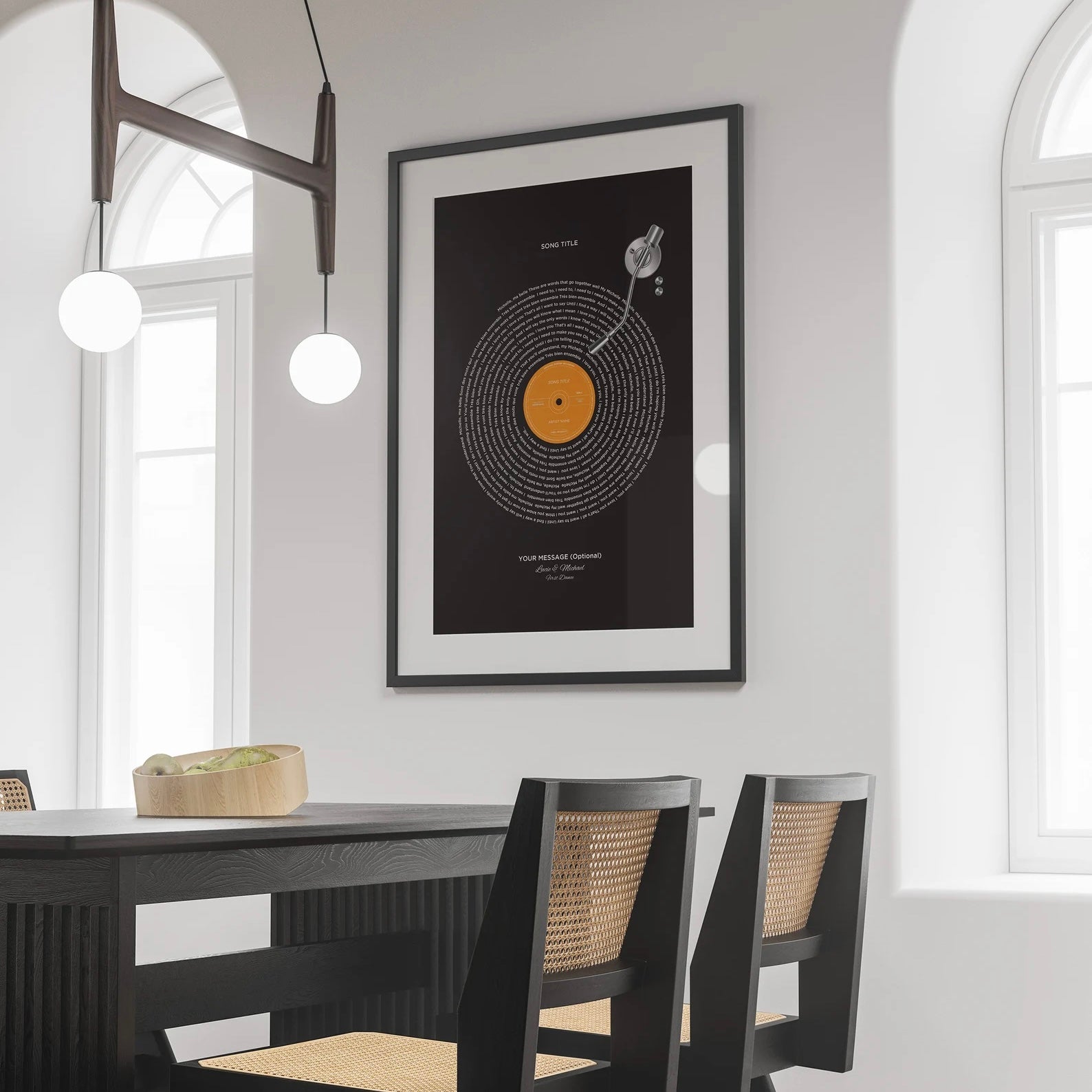 Unique first dance song vinyl record wall art, perfect for couples and anniversaries
