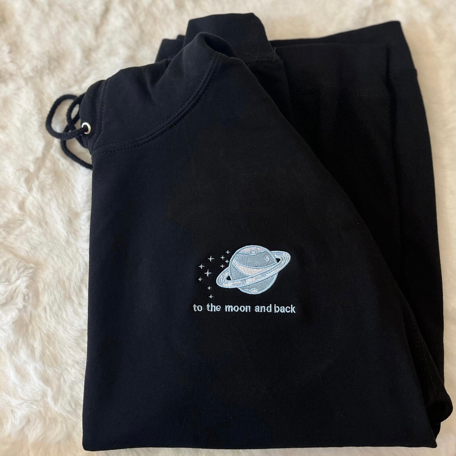 Matching Couple Hoodies - Custom Embroidered Hoodies To The Moon & Back Couples Matching Hoodies