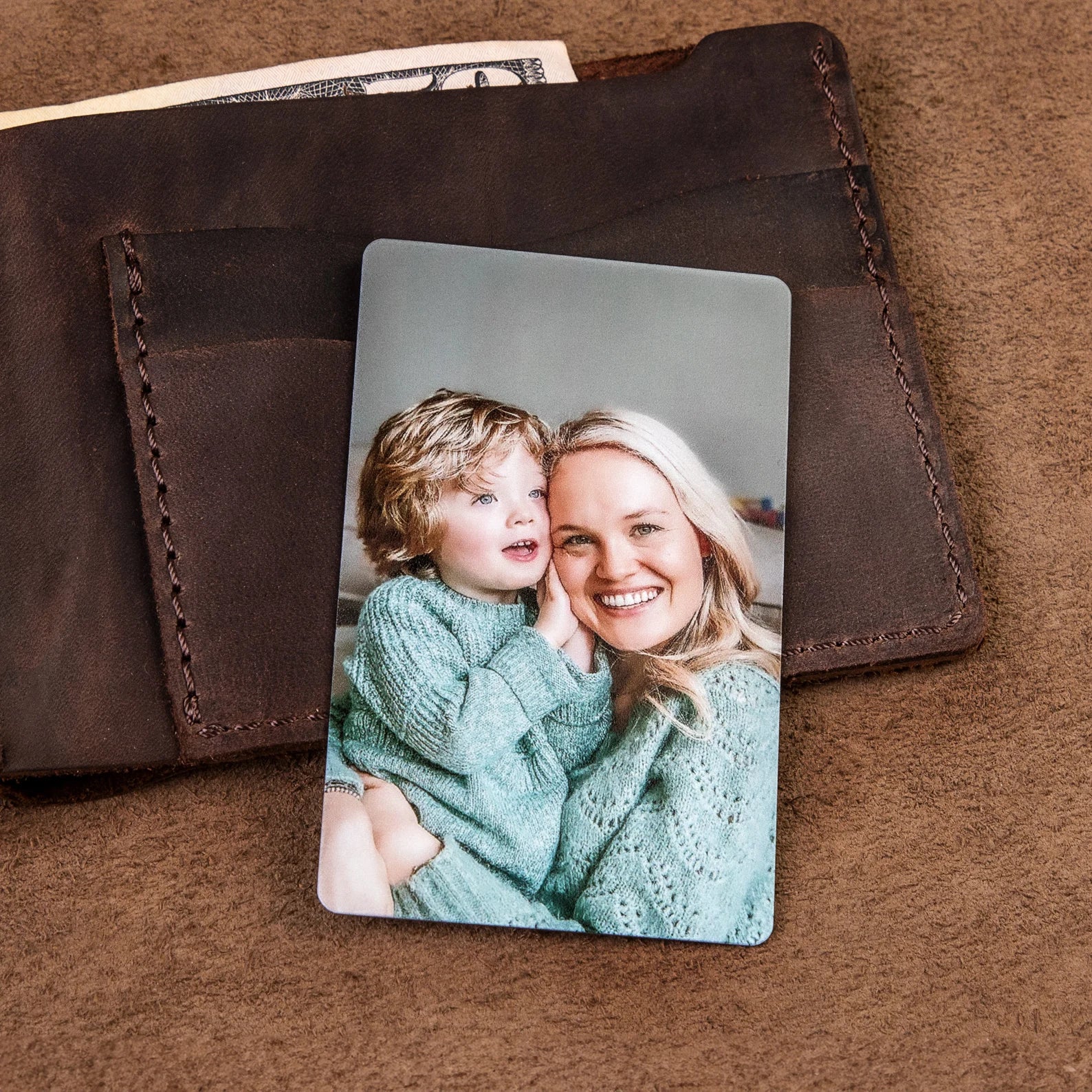 Custom photo wallet card gift for boyfriend - Durable keepsake