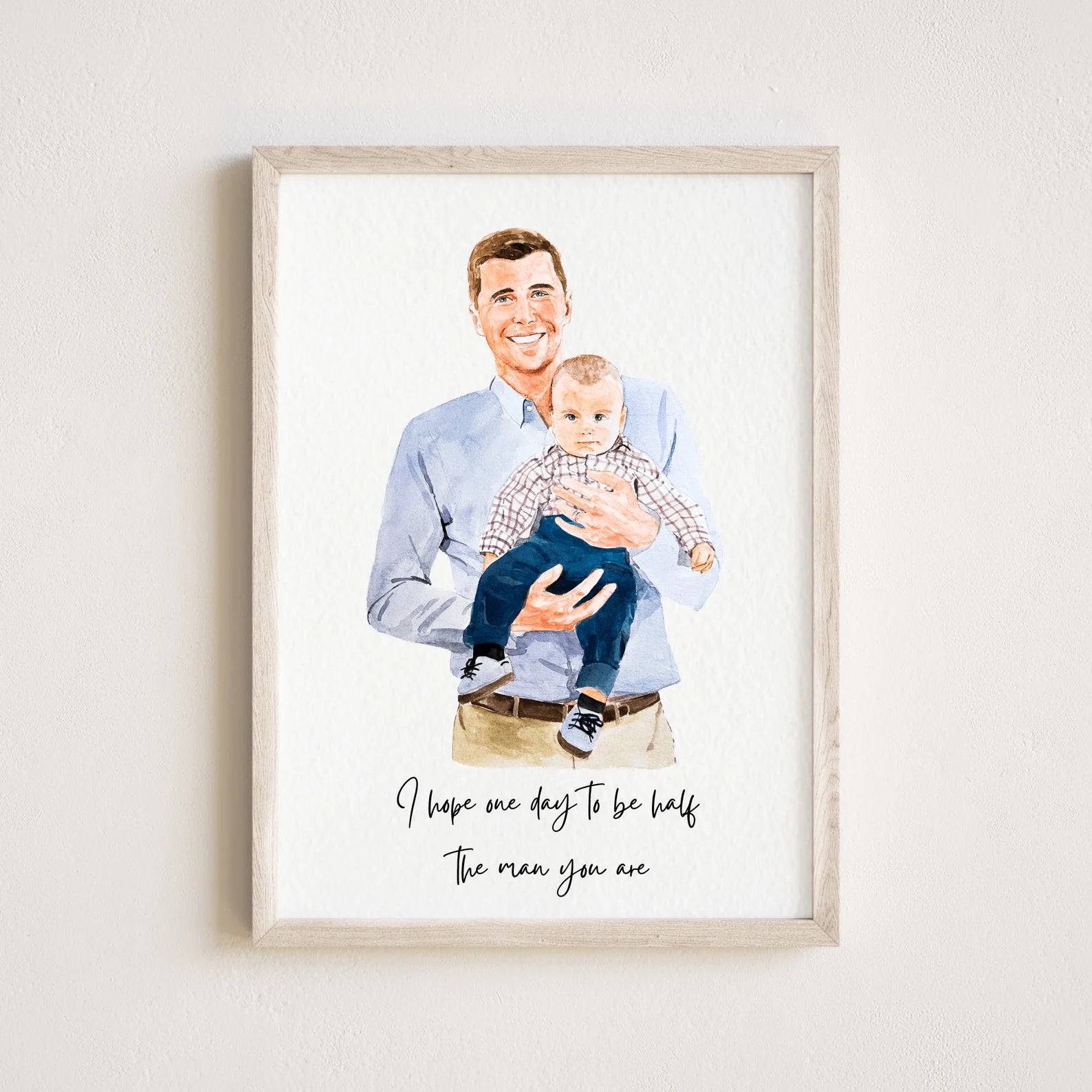 Unique Father's Day gift featuring personalized family illustration