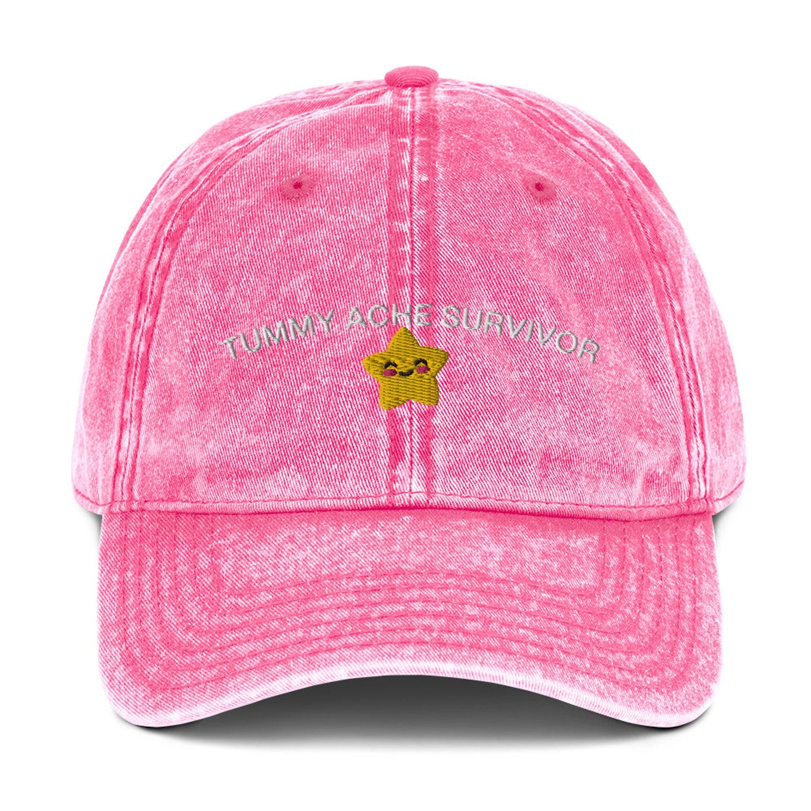 Quirky "Tummy Ache Survivor" Cap with Embroidered Design