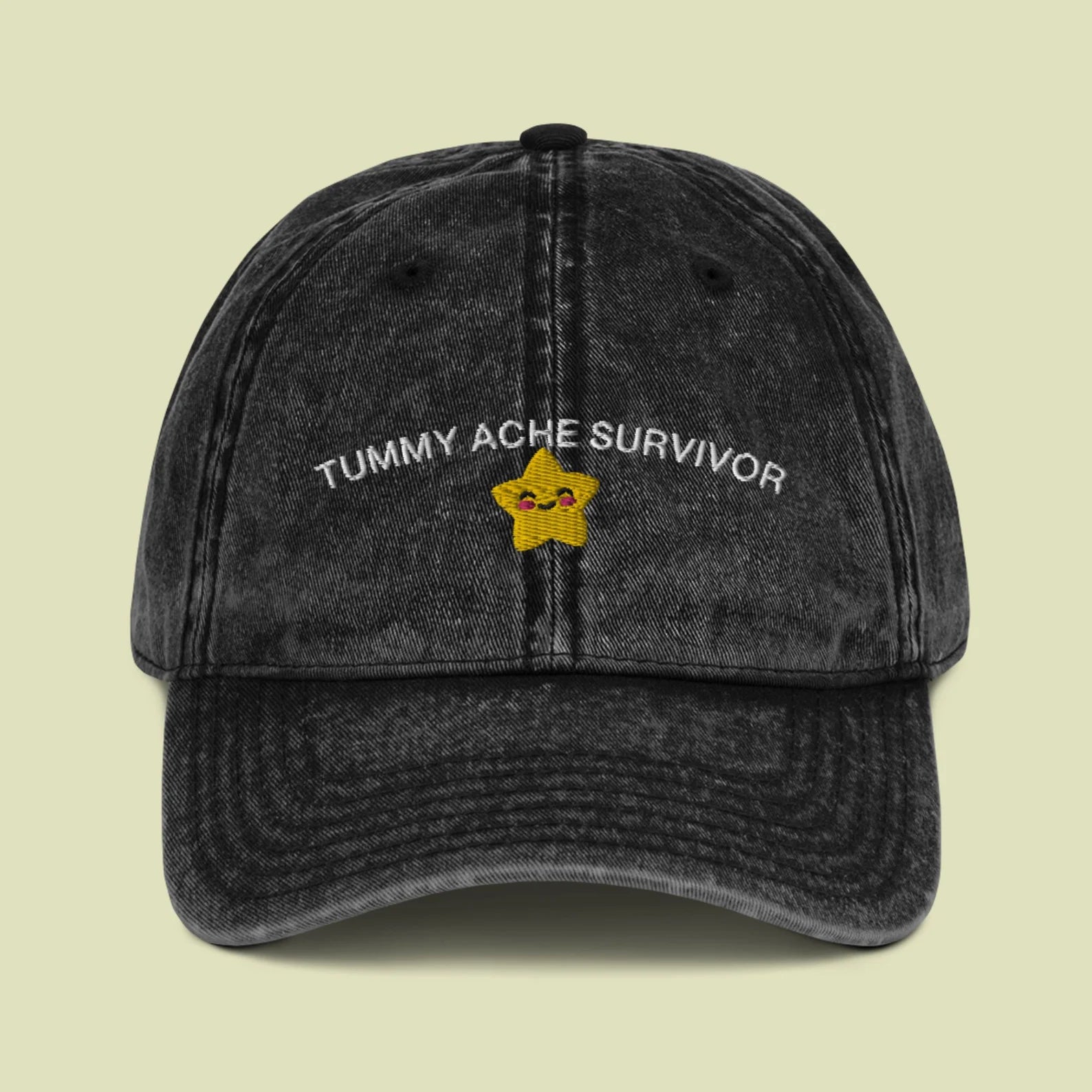 Adjustable unisex baseball cap with quirky embroidered message