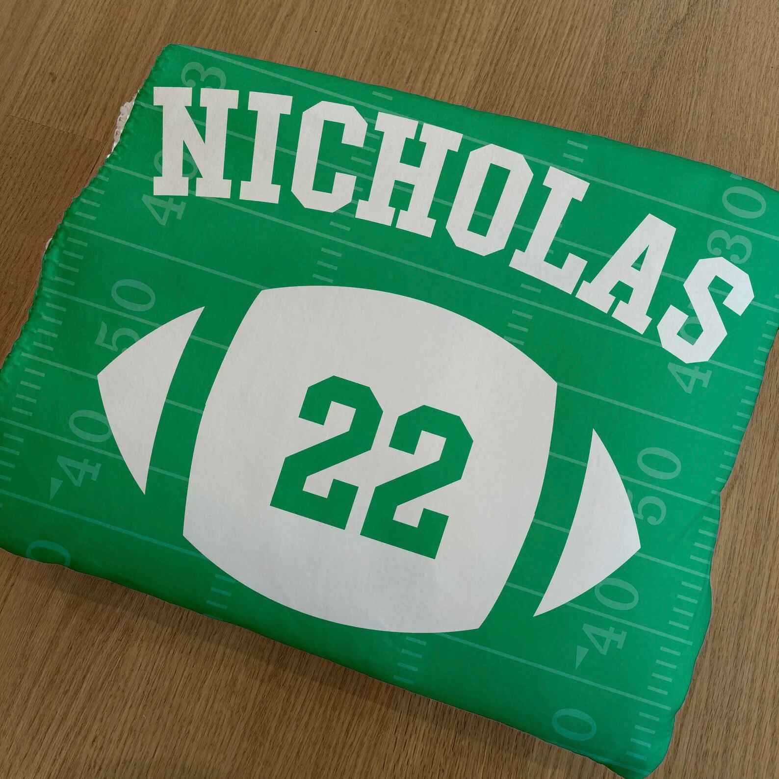 Personalized Football Blanket with Name and Jersey Number - Custom Sports Throw