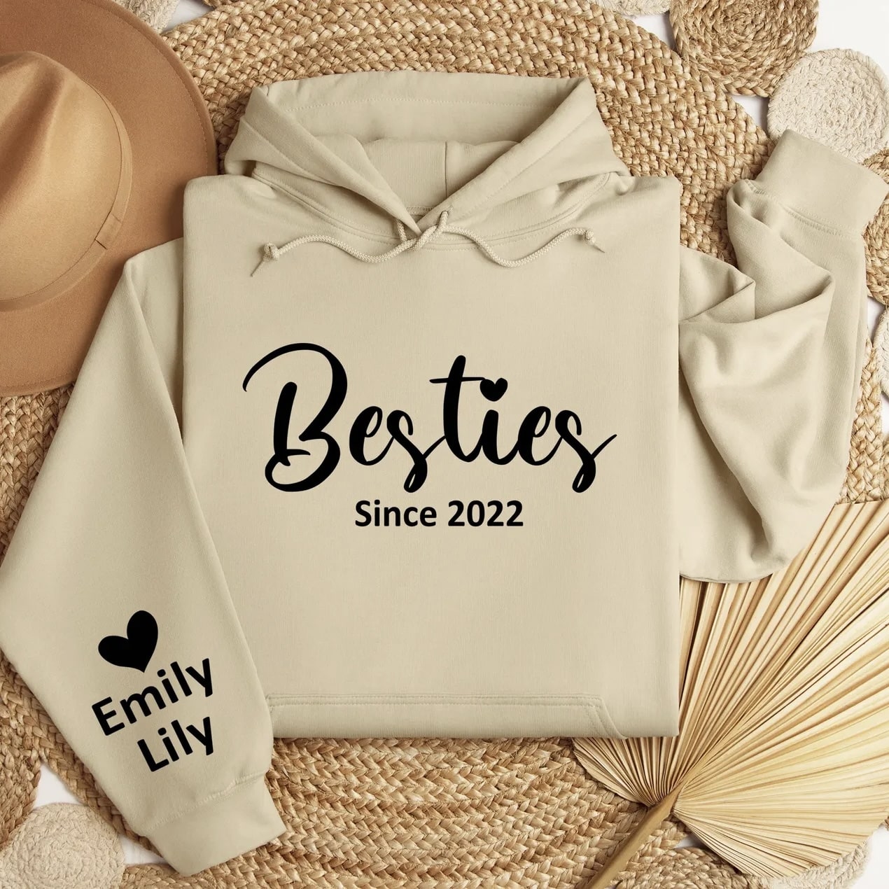 Cozy and stylish custom hoodie celebrating friendship.