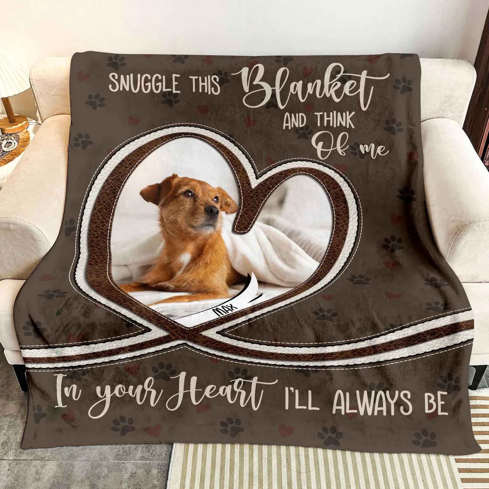 Personalized Pet Memorial Blanket - Custom Photo Keepsake for Dog Lovers