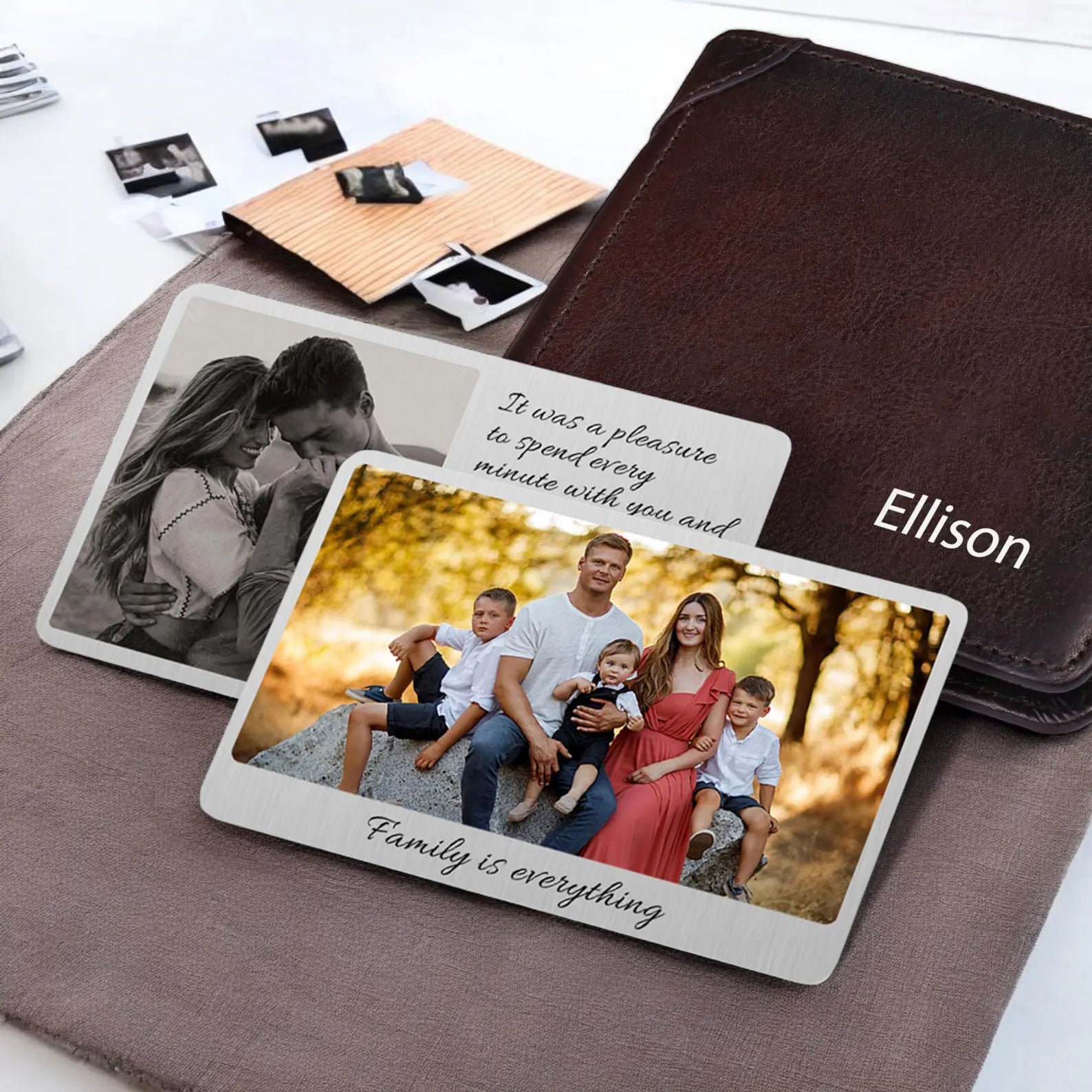 Personalized Custom Metal Wallet Card for Anniversary or Valentine’s Day Gift