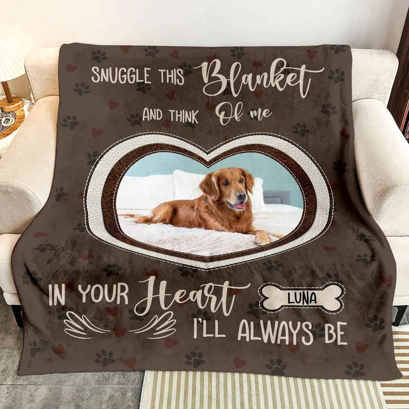 Custom Pet Memorial Blanket - Personalized Photo Tribute for Dog Lovers