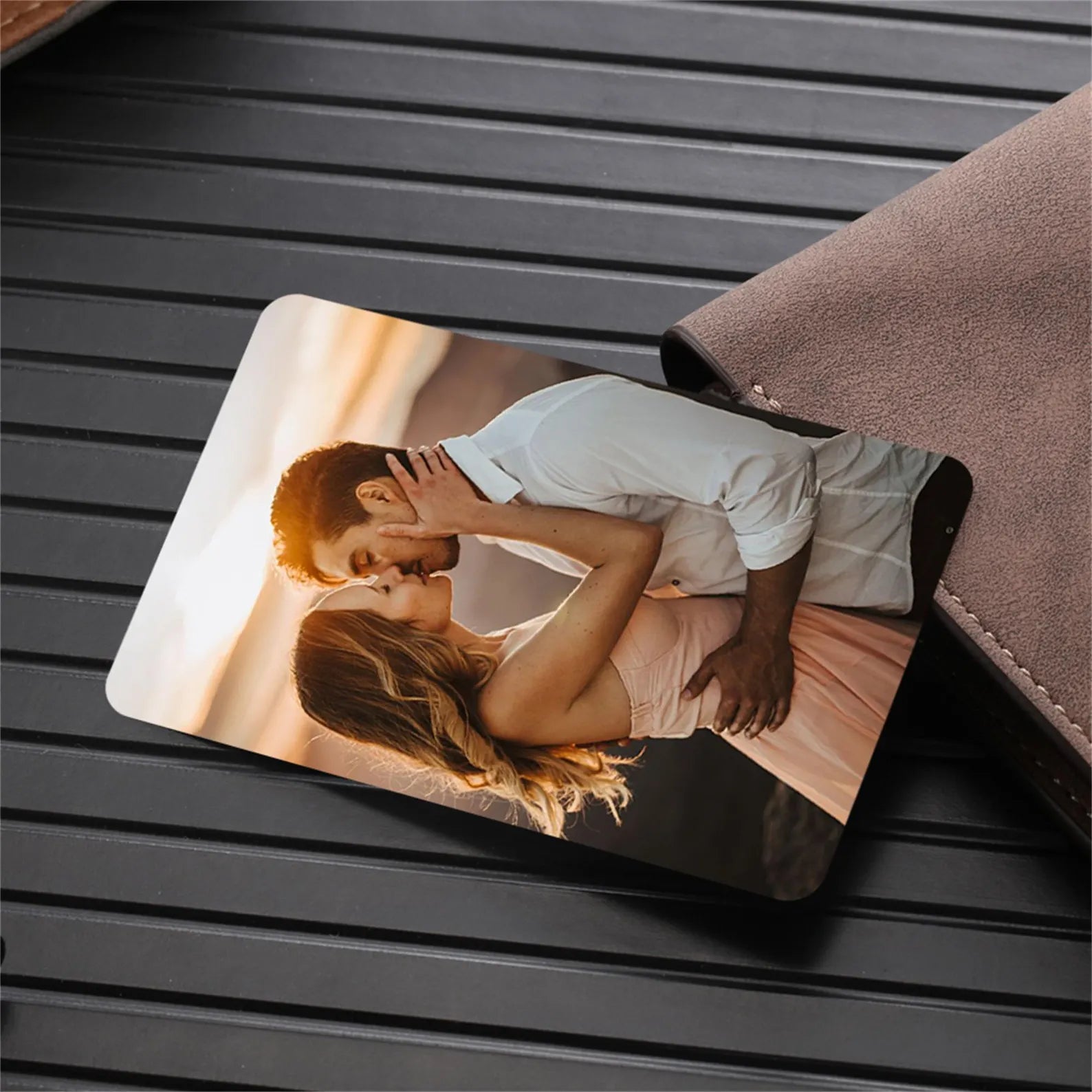 Custom Metal Photo Wallet Card with Personalized Image