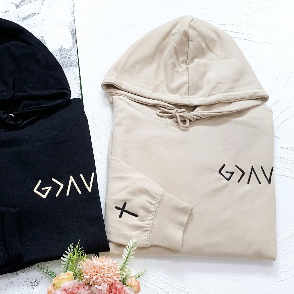 God Is Greater Than The Highs and Lows embroidered hoodie