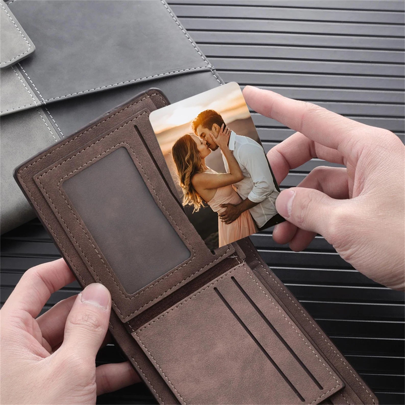 Personalized Metal Wallet Card with Photo and Text