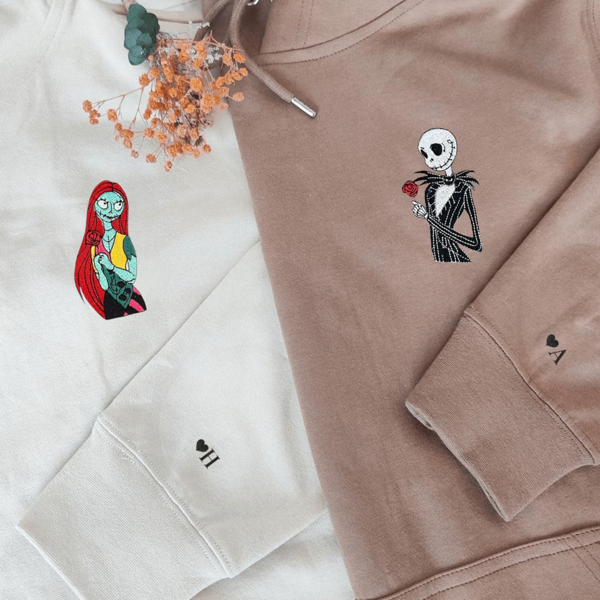 Matching Jack & Sally partner hoodies, perfect for anniversaries and special occasions

