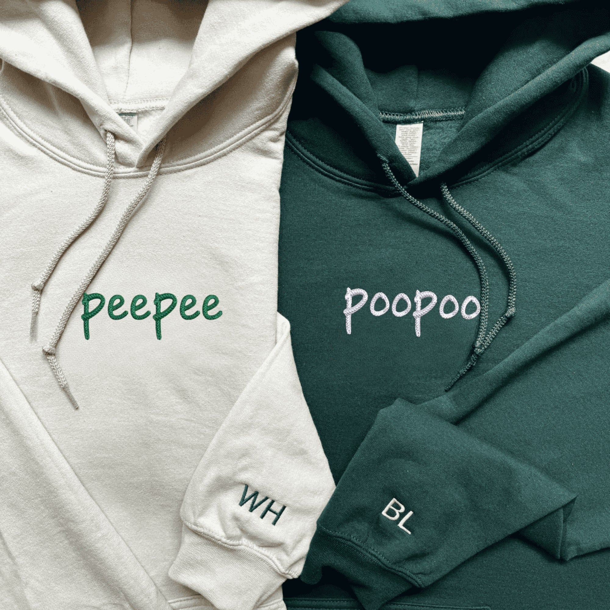 Funny PeePee and PooPoo couple hoodies for partners

