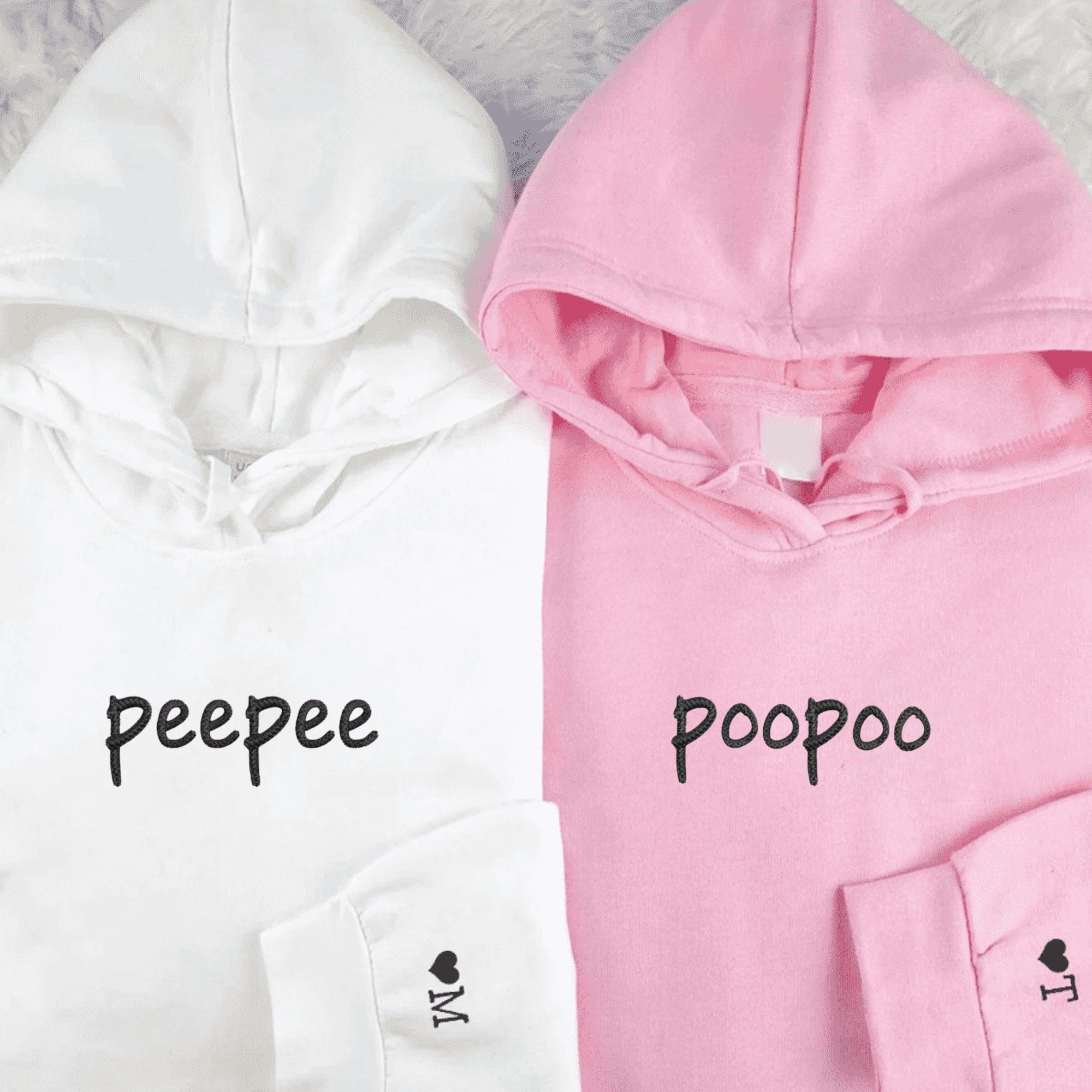 Funny PeePee and PooPoo couple hoodies for partners

