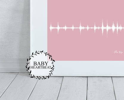 Personalized ultrasound sound wave art featuring baby’s heartbeat, ideal baby shower gift
