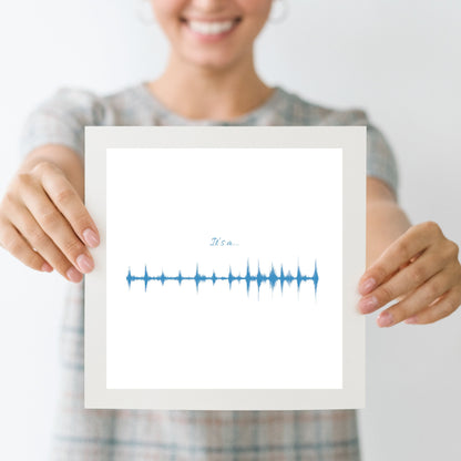 Custom ultrasound sound wave wall art featuring a baby’s heartbeat, perfect keepsake for expecting parents

