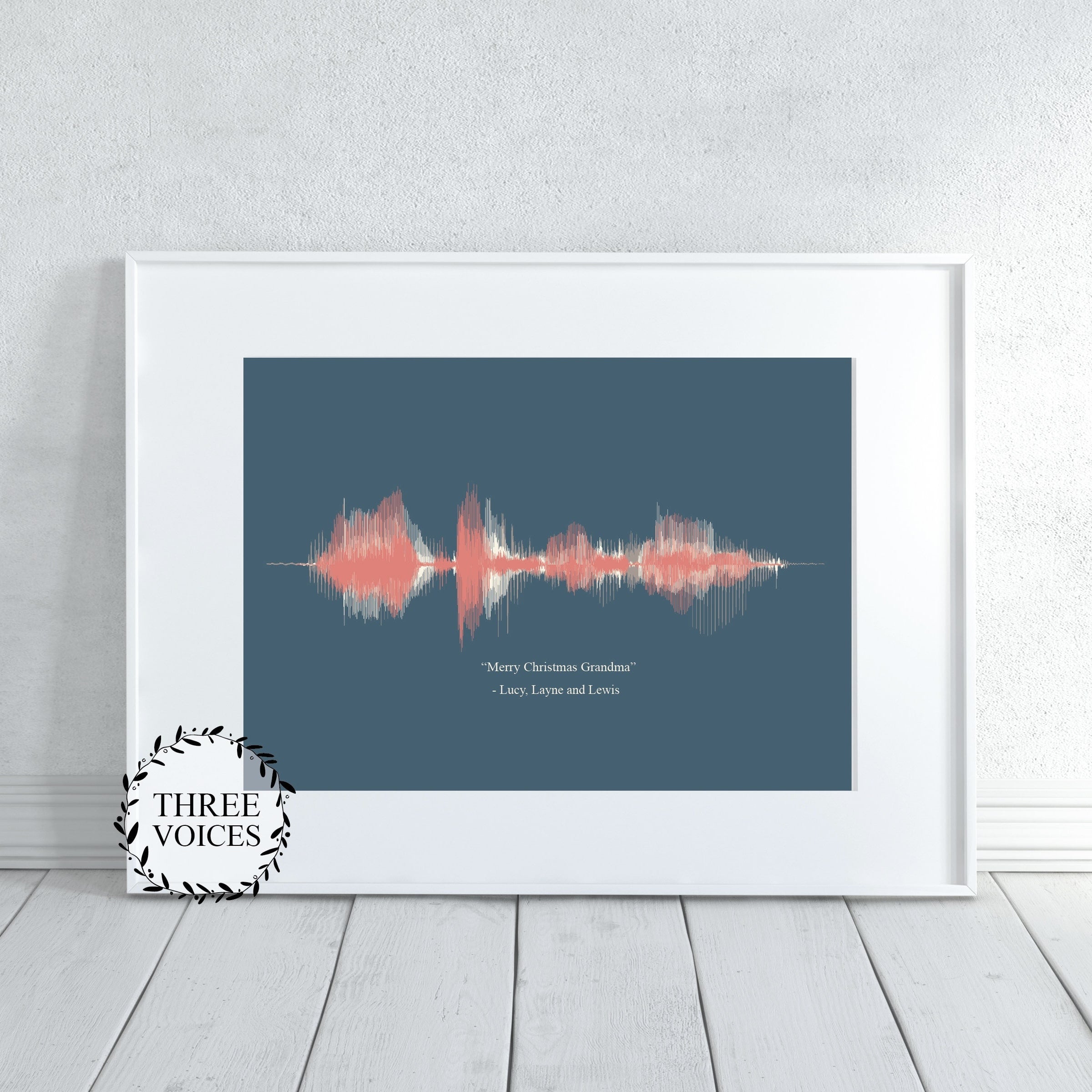 Custom multi sound wave wall art featuring two voices in personalized audio design

