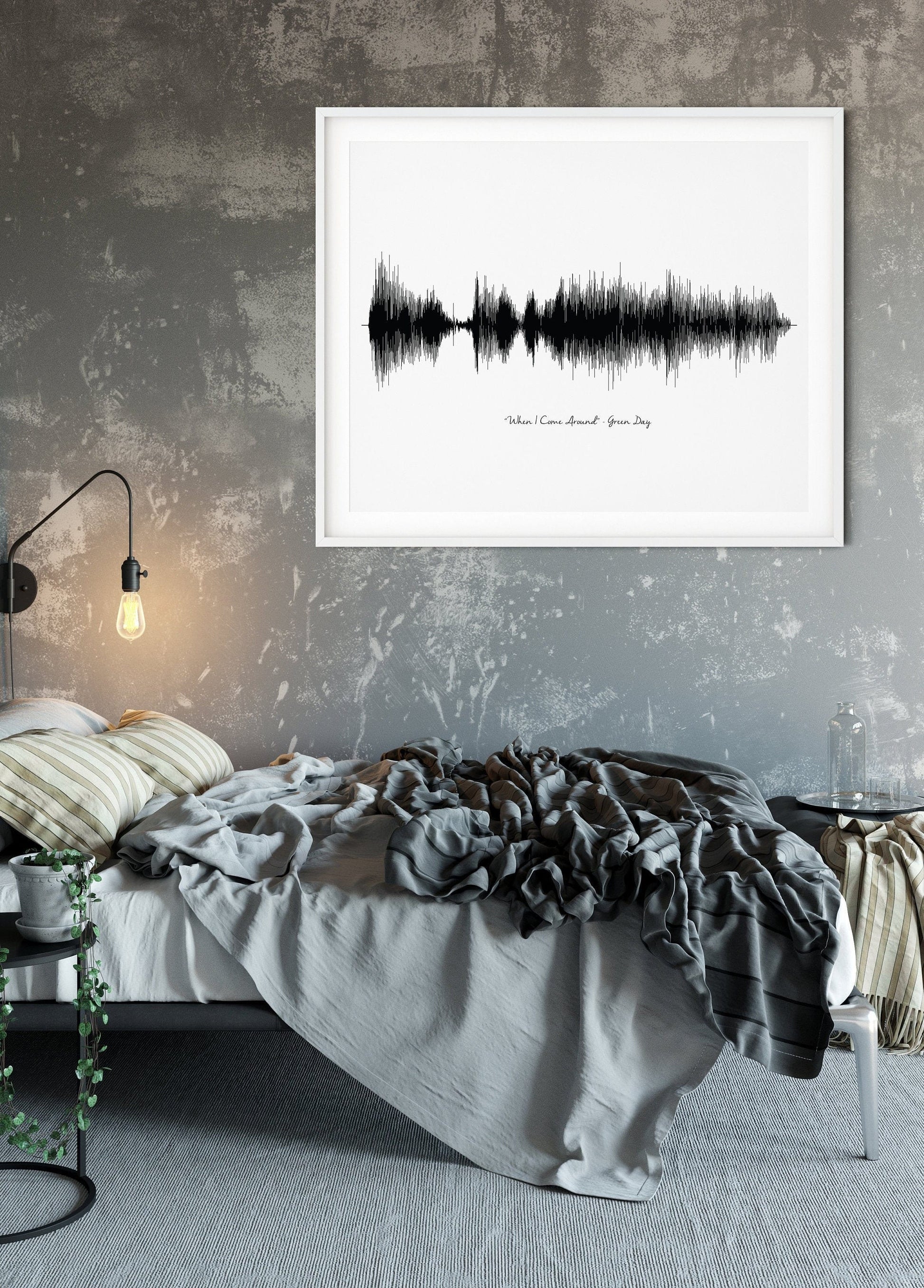 Personalized sound wave wall art with custom song, ideal for anniversaries or special occasions
