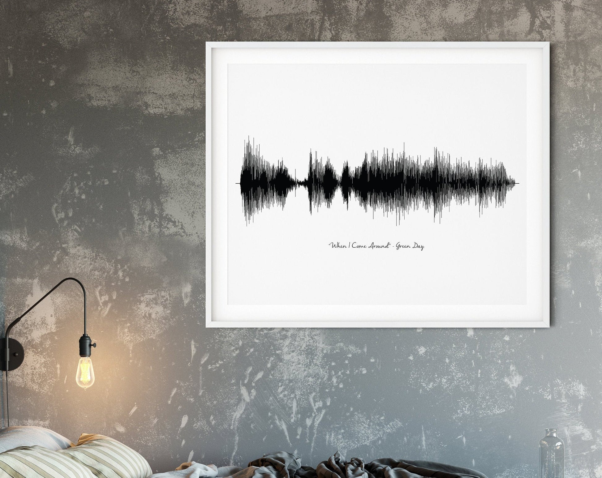 Custom sound wave wall art featuring personalized music, perfect for special moments






