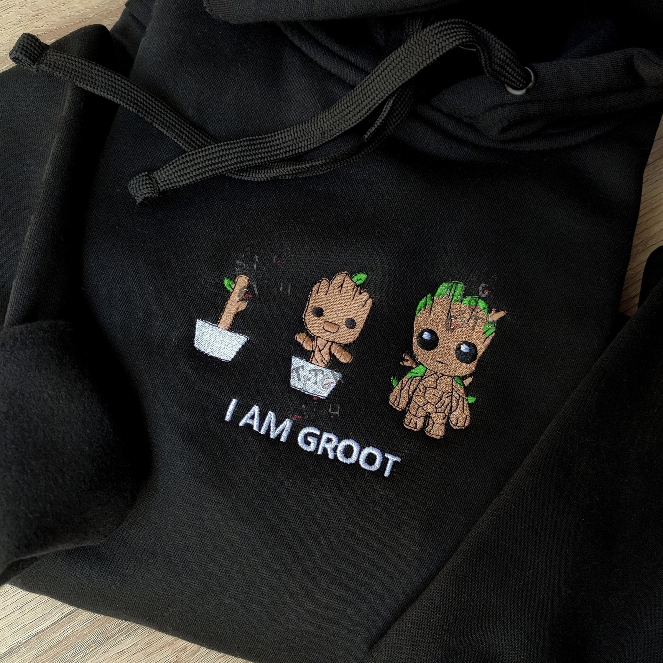 Custom embroidered graphic meme shirts featuring three stages of a tree character, ideal for best gag gifts for men.
