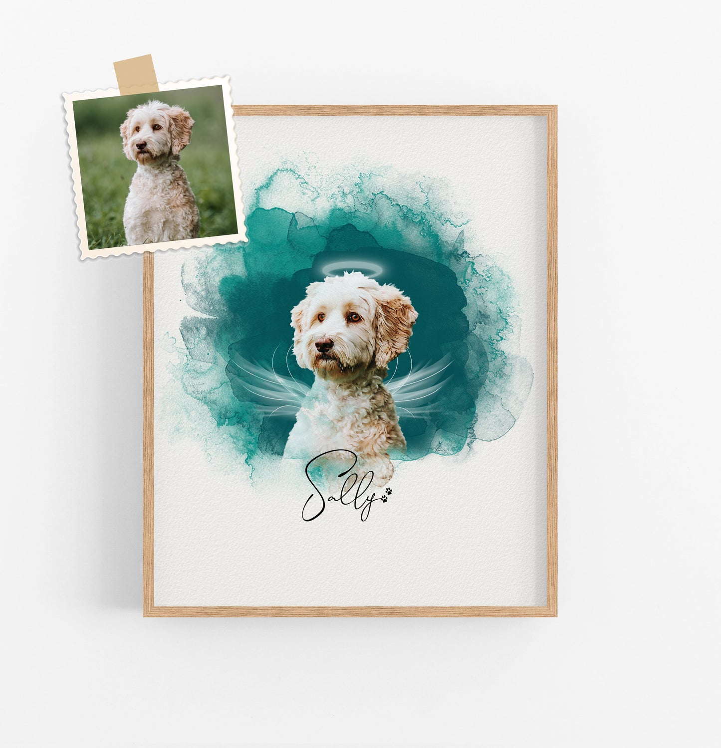 Custom Pet Memorial Portrait Wall Art – Personalized Pet Loss Keepsake