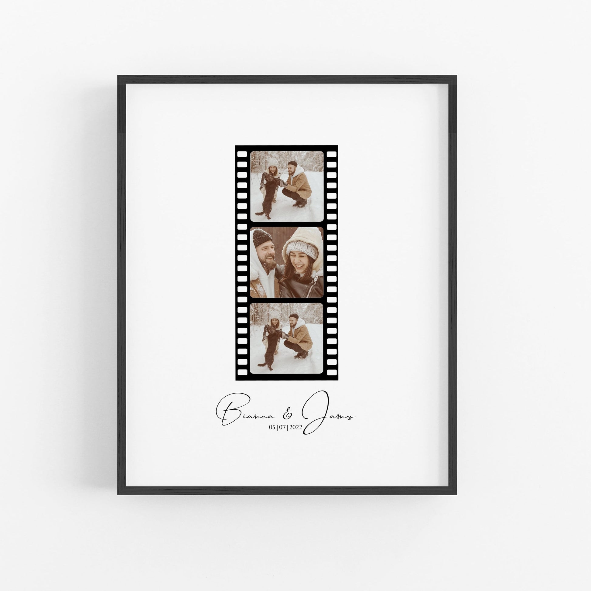 Unique film strip-style photo collage, personalized wall art for home decor
