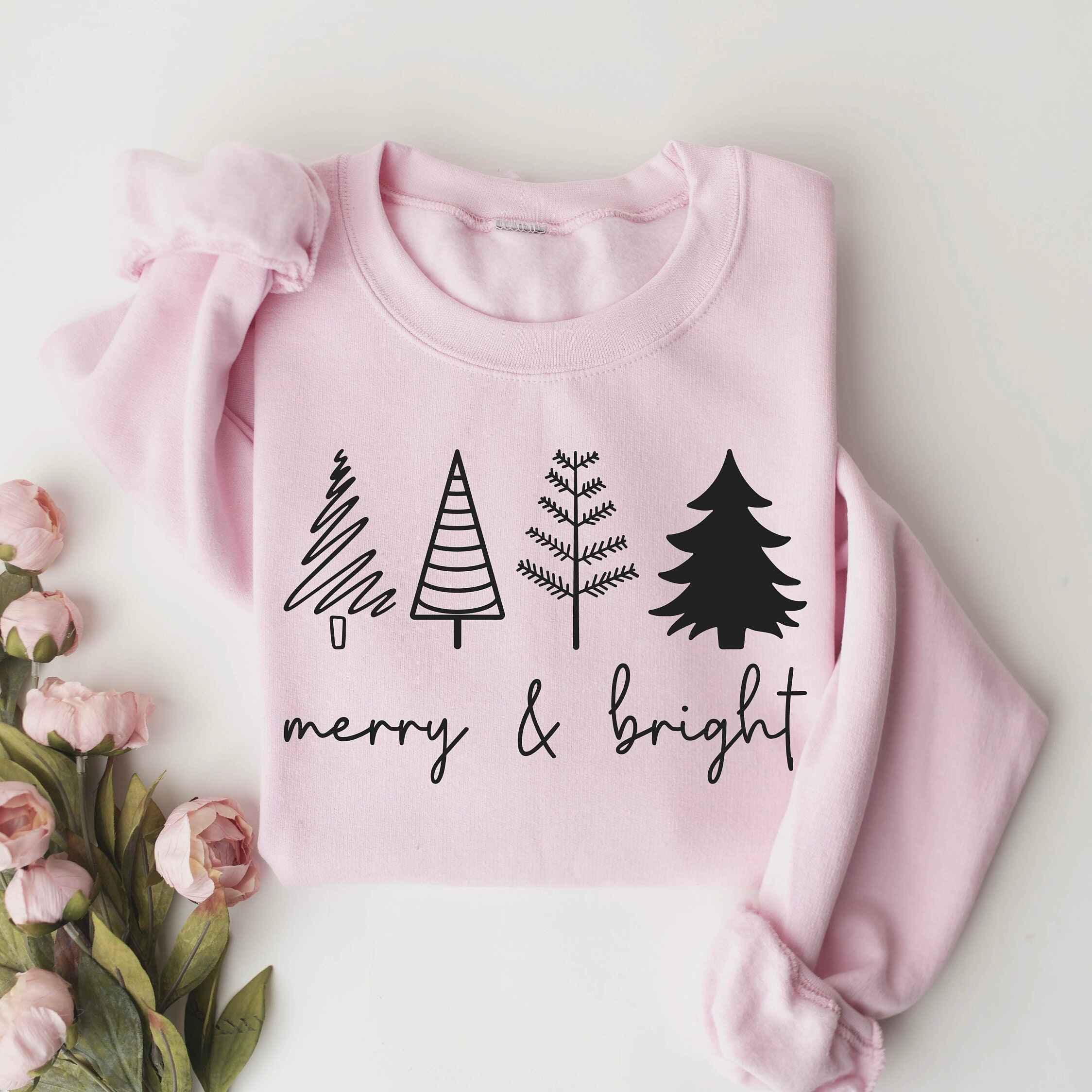 Cozy Merry & Bright sweatshirt for festive winter wear
