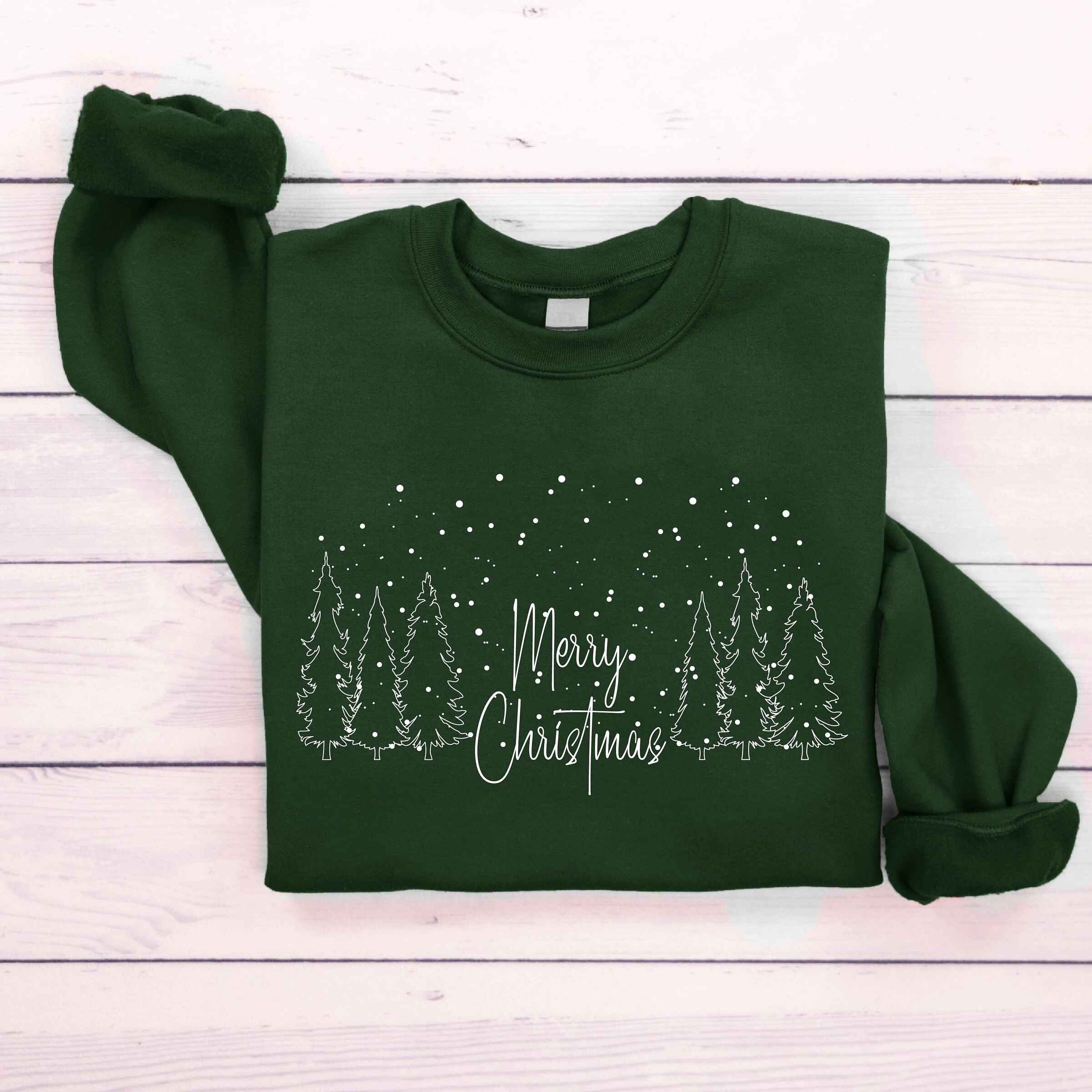 Holiday sweatshirt in burgundy with "Merry Christmas" and snowflake design
