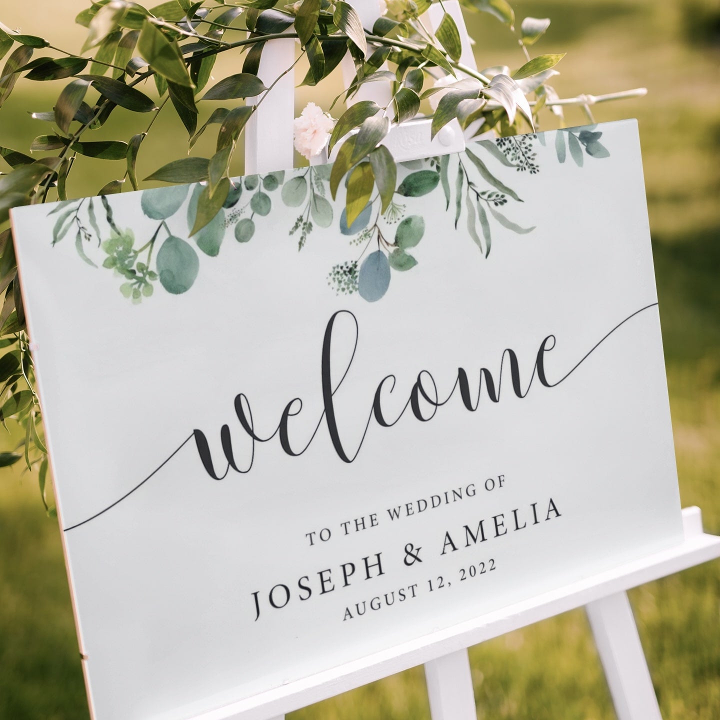 Elegant Wedding Entrance Sign for Ceremony & Reception