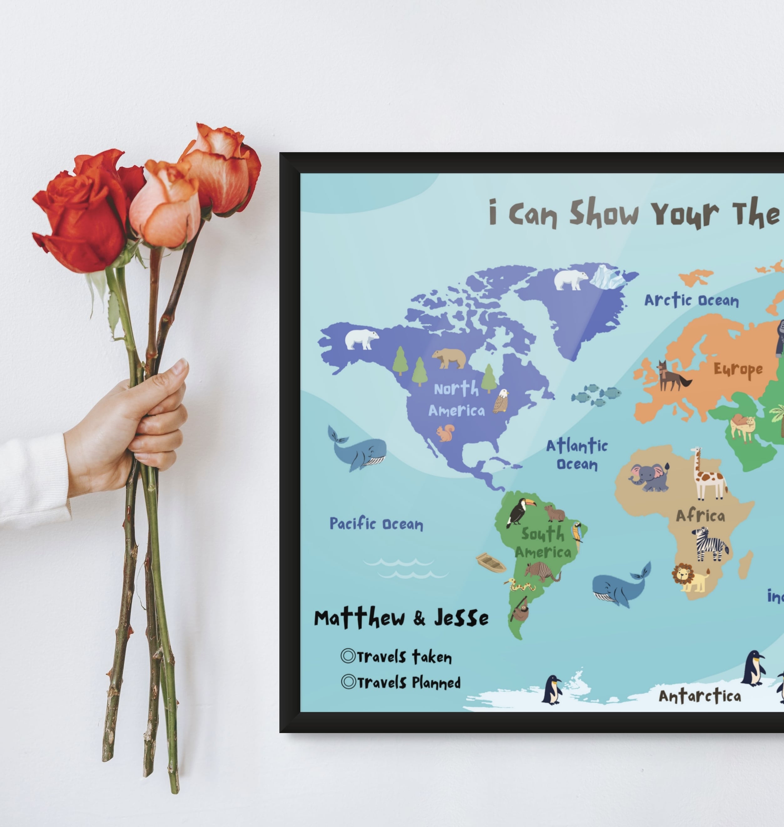 High-Quality Travel Map with Pins for Personalized Marking