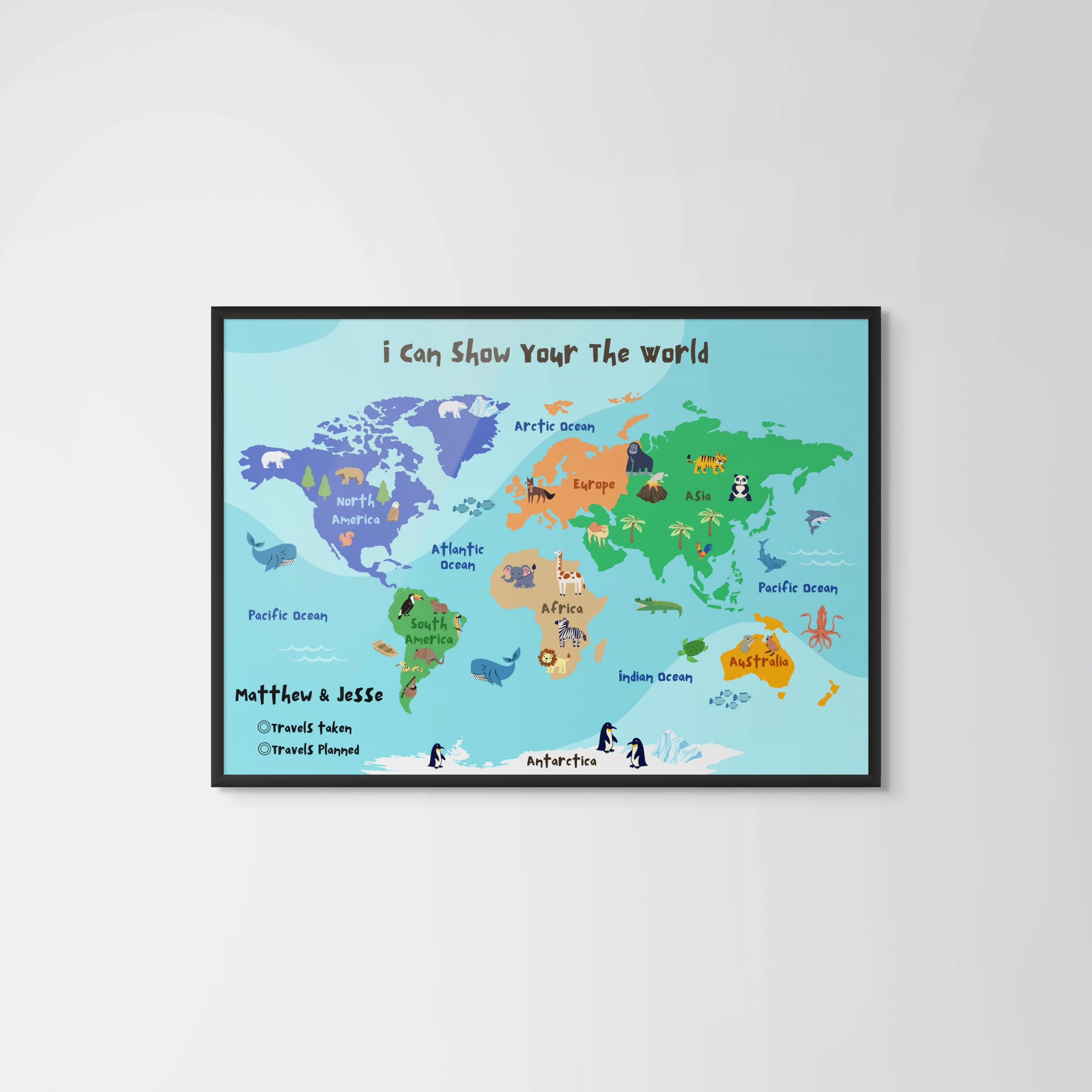 Detailed Wall Map for Travel Lovers & Home Decoration